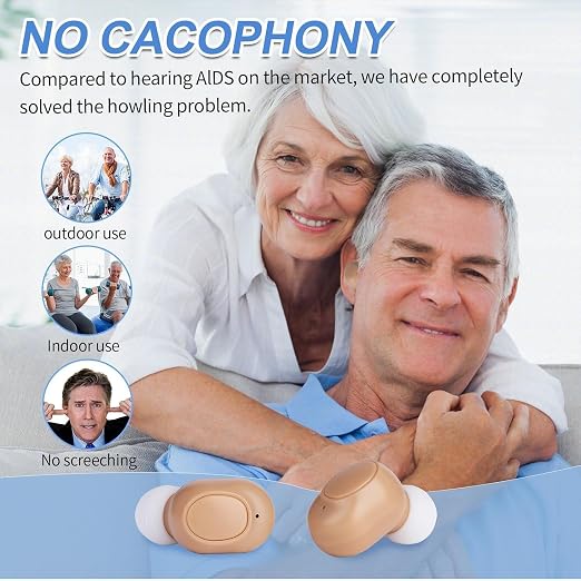 CIS Hearing Aids, Miniature Hearing Amplifiers for Adults with Noise Cancelling, Rechargeable Hearing Aids for Seniors with Crystal Clear Sound, and LED Power Display