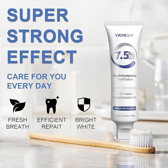 Set 2-Pack Hydroxyapatite Toothpastes for Enamel Protection and Tooth Strengthening, Gentle Mint, Fresh Breath, Daily Use for Oral Health (Gentle Mint)