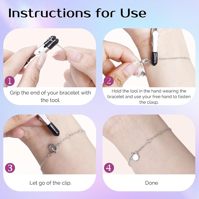 Zipper Helper Pull for Dresses and Bracelet Helper Tool Set, Zipper Puller Helper for Elderly, Women or Traveler, Bracelet Helper to Put on Yourself, Easy to Use