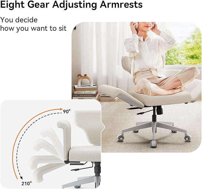 Newtral Freedom-X Criss Cross Chair with Wheels & Amrests- Cross Legged Office Chair with Laptop Tray, Multi-Position Recliner Chair, Adjustable Ergonomic Chair, Relax, Work from Home