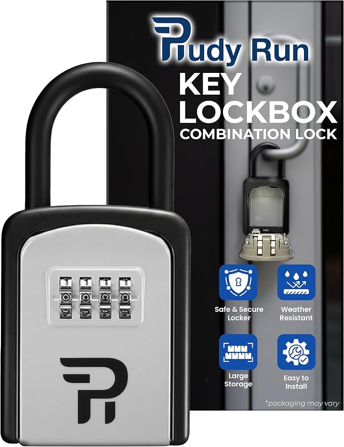 Key Lock Box for Outside – Small Outdoor Lockbox for Keys with Code, 4-Digit Combination Hidden Safe to Hide a Key Outside, Portable Safe Key Storage, 5.78 in, 1 Pack