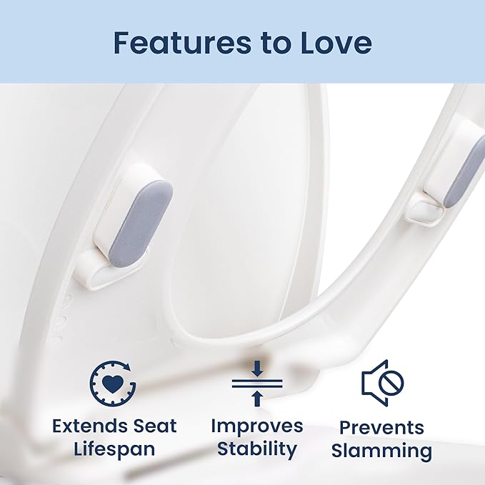 LUXE Bidet 4 Piece Universal Toilet Seat Bumper Kit, Comes with Strong Adhesive | Strong Adhesive