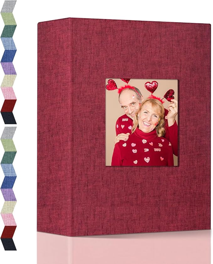 popotop Photo Album 4x6-100 Photos Photo Books with 100 Vertical Pockets,Linen Cover Albums for Family Wedding Anniversary Baby Vacation Pictures