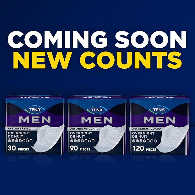 TENA Incontinence Guards, Overnight Absorbency & Advanced Odor Protection, Incontinence Guards for Men, 96 ct