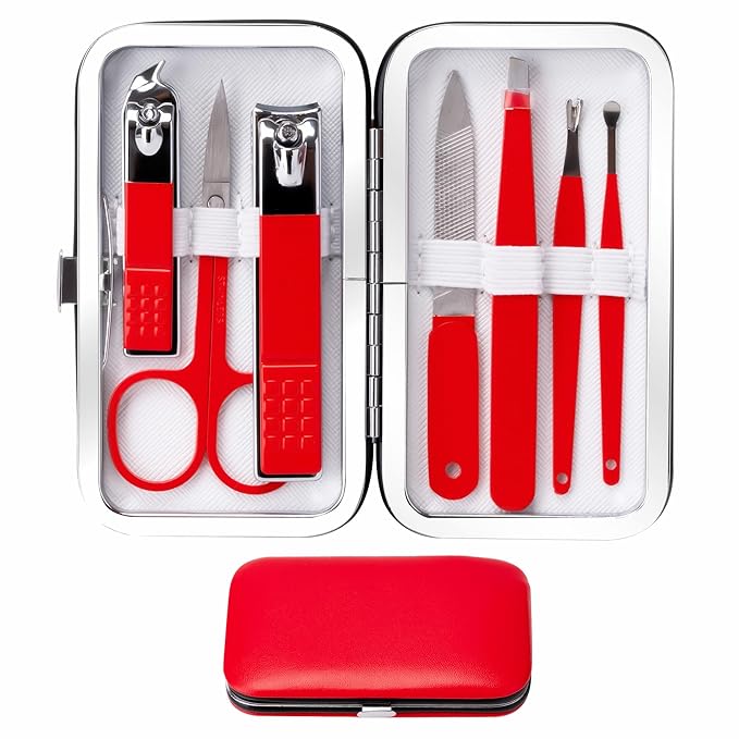 Valentine's Day Gift for Women Manicure Kit for Women Men Manicure Set Nail Clipper Set Toe Finger Travel Nail Clippers Kit Personal Care Tools with Travel Case Manicure Tool Grooming Kit Gifts