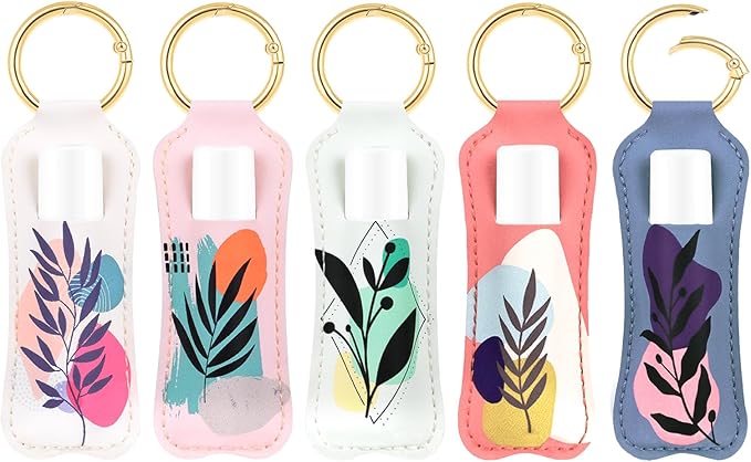 LUCKINEE Lip Balm Holder Keychain for Chapstick Holder Key Chain | Featured with Spring O Ring, Bag Charm Keychain, Great Linking to Purse and Belt Loops, Stocking Stuffers Gift for Women