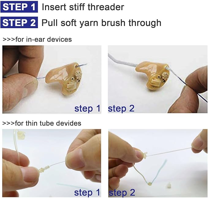 50 Count Hearing Aid Cleaner Ready-to-Use Stands Effective Thread-Fine Instrument Cleaning Kits for Hearing Devices (50)