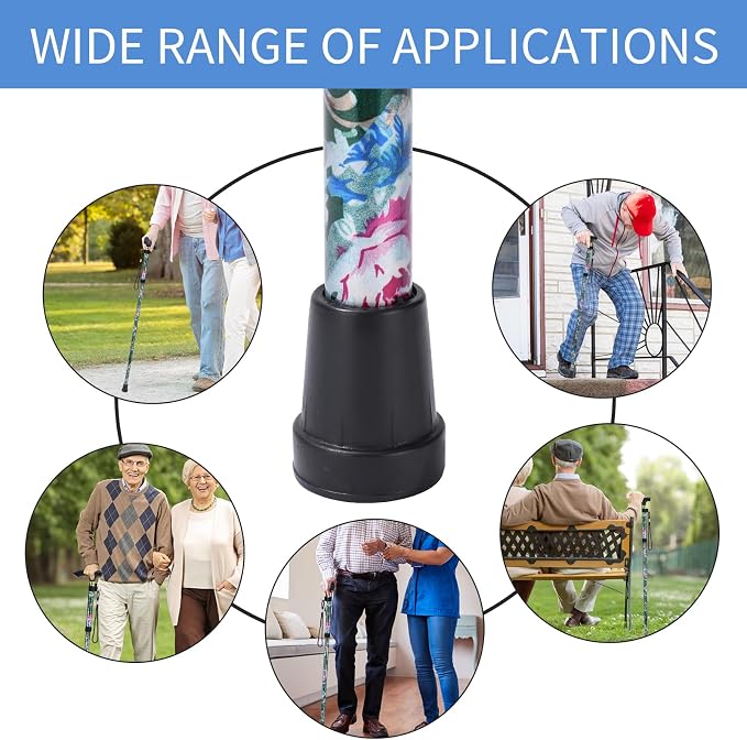 Walking Cane, Folding Cane for Man & Women, Portable Lightweight | 5-Level Adjustable Height, Collapsible Cane for Seniors Balancing Mobility Aid