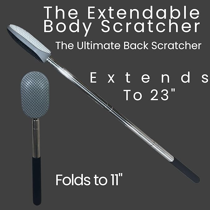 The Ultimate Extendable Back Scratcher, Scalp and Back Massager, & Exfoliator Gifts for Men and Women Double-Sided Itch Reliever, Expandable Scratch Large Surface, Delivers A Deep Soothing Scratch