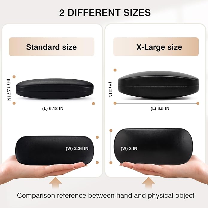 Marvolia Glasses Case Hard Shell - PU Leather Eyeglass Cases Eyeglasses Case for Sunglasses Eye Glasses Cases