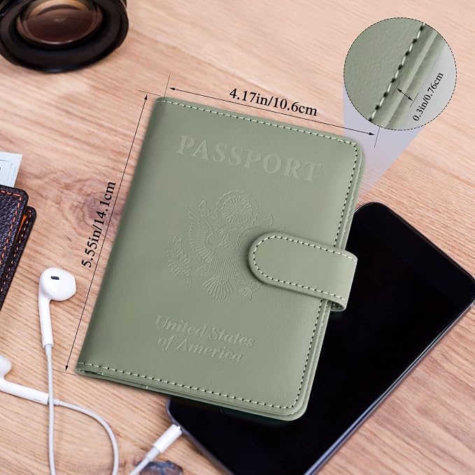 TIGARI Passport Holder for Travel Women Men, PU Leather Waterproof RFID Wallet Cover Case Sleeve, Valentines Day Gifts, Vacation Plane Cruise Travel Document Organizer Essentials