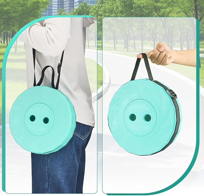 Collapsible Stool, Foldable Stool & Portable Collapsible Seat | Pop up stool extends from 2.4 to 17.5 in, with a 9.7 in seat, PP body and shoulder strap for adults, camping and travel.