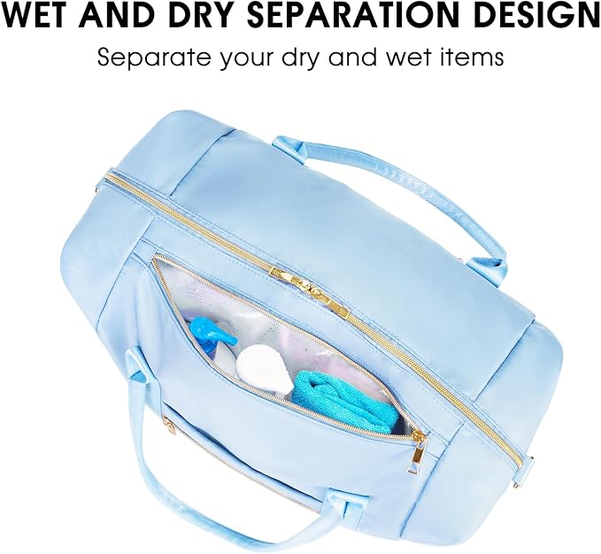 WANDF For Spirit Airlines Personal Item Bag 18x14x8 Underseat with Wet Pocket & Shoe Compartment & Tsa Approved Toiletry Bag
