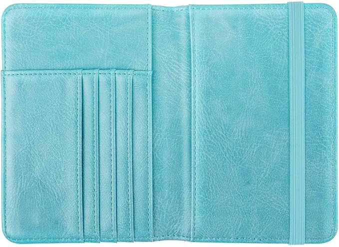 Coco Rossi Passport Holder for Travel Women Slim RFID Passport Cover Wallet | Travel Essentials, Passport Book Holders, Passport Wallet Cover Case, PU Leather, Cute, Thin, Spliced Design, Glitter Teal
