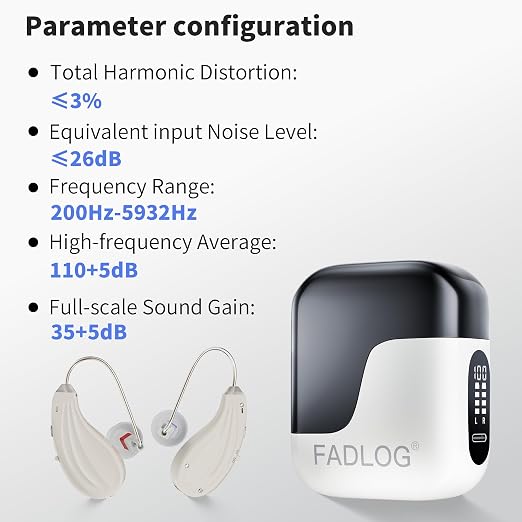Hearing Aids for Seniors with Noise Cancelling - FDA Registered Invisible Hearing amplifiers,3 Modes,60hrs Chargingcase,Lightweight Amplifier for Elderly Men and Women