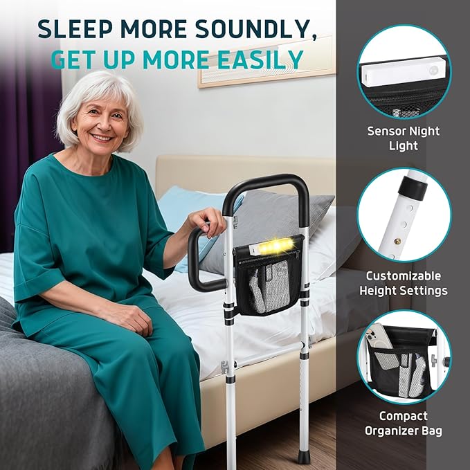EDIFOLLY Bed Rails for Elderly Adults Safety，Bed Assist Rails for Seniors Adjustable