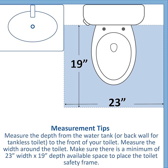 Vaunn Medical Deluxe Adjustable and Foldable Toilet Safety Frame, Bathroom Handrail Assist Grab Bar Handle