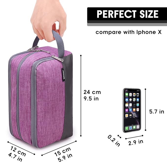 WANDF Travel Toiletry Bag for Men, Small Dopp Kit for Toiletries | Water-Resistant Fabric, Travel Bag for Toiletries, Compact Storage, Shaving Accessories, Weekend Trips