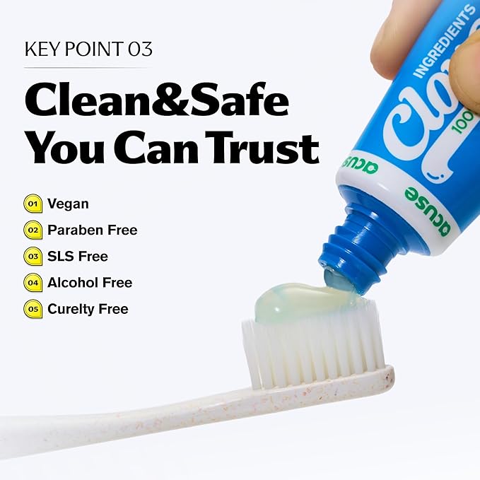 Vegan Fluoride Toothpaste – Herbal Gum Care with Clove & Tea Tree, Anti-Plaque & Tartar Control, Bad Breath Treatment, Gentle for Sensitive Teeth, SLS-Free, Lemon Mint, 3.52oz / 100g