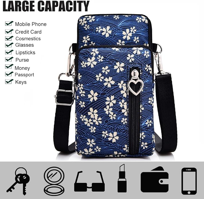 Small Crossbody Bag for Women - Mini Phone Purses with Crossbody Strap and Wallet - Nylon Arm Bag