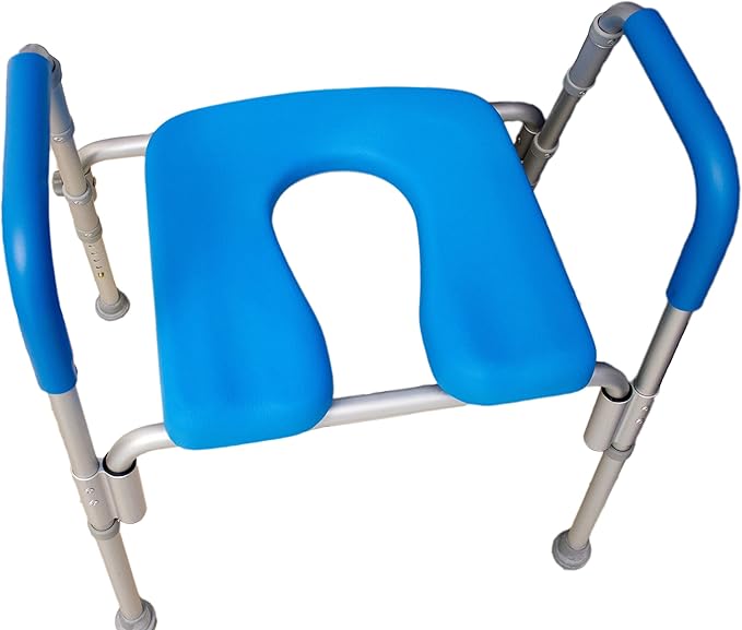 Platinum Health The Ultimate™ Bariatric Raised Toilet Seat, Bedside Commode, Voted#1 Most Comfortable. Padded with Armrests. Adjustable Height. 600lb. Elevated Toilet Seat with Arms.