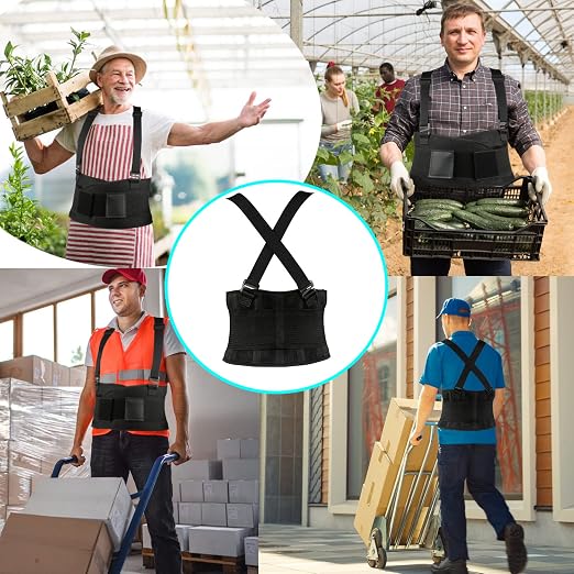 Back Brace Men and Women - Lower Lumbar Support for Heavy Lifting - Lower Back Support Belt with Removable Suspenders - Adjustable Back Belt for Workout, Back Pain Relief,6XL(65-76 Inches)