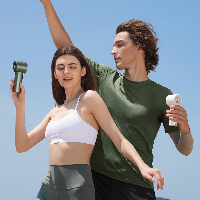 JISULIFE Handheld Fan Pro1S - Next-Gen Airflow: Up to 12H Runtime | Pearlescent ABS-Elegant Strength, 1-100 Speed Scroll Wheel, 3600mAh-Portable Fan for Travel, Gifts for Women Men(Cloud White)