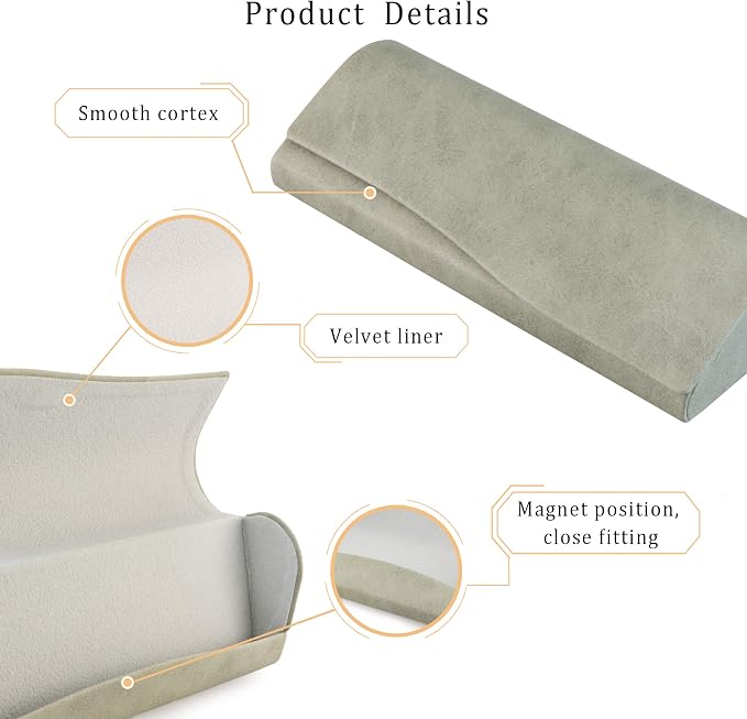LifeArt Eyeglass Case Hard Shell, Portable Sunglass Case, Fashionable PU Leather Eyeglass Case, Lightweight
