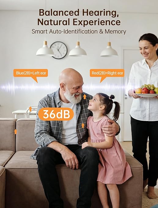 OTC Hearing Aids for Seniors, 2026 Rechargeable Digital Sound Amplifier for Adults with Noise Cancelling, Lightweight Invisible Hearing Aids, Beginner-Friendly Gift for People Hard of Hearing (Black)