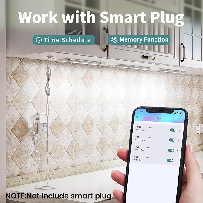 ASOKO Under Cabinet Lighting, 4500K Daylight, 3 Pack 12 inch Linkable