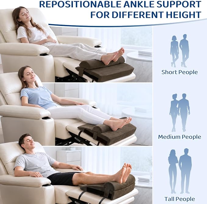 Recliner Foot Rest Cushion with Removable Semi-Cylinder | Customize Support For Every Body Part, Adjustable Recliner Leg Pillow for Recliner&Sofa,2 Reinforced Strap for No Slip,Coffee