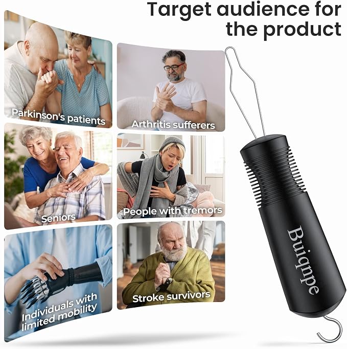 2-in-1 Button Hook & Zipper Pull Dressing Aid for Arthritis Seniors