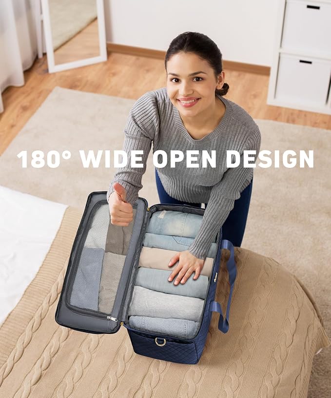 Travel Bags for Women Large weekender Duffle Bag with Shoe Compartment Wide Open Overnight Hospital Bag For Women Labor Delivery Carry on Bag Personal Item Travel Bag with Wet Pocket Blue