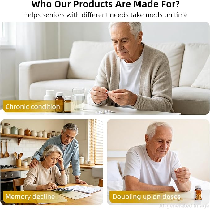 Locked Bluetooth Pill Dispenser for Caregivers App Track Adherence History | Top Lock & Ergonomic Flip Lid Friendly for Seniors, 28-Day Organizer with 9 Custom Alarms & Clear LCD, Sound-Light Reminders