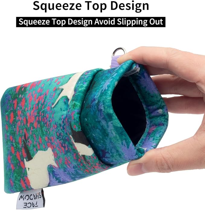 Face Shadow Double Glasses Case Soft Eyeglass Case For Women Men Squeeze Top Sunglasses Case With Cleaning Cloth