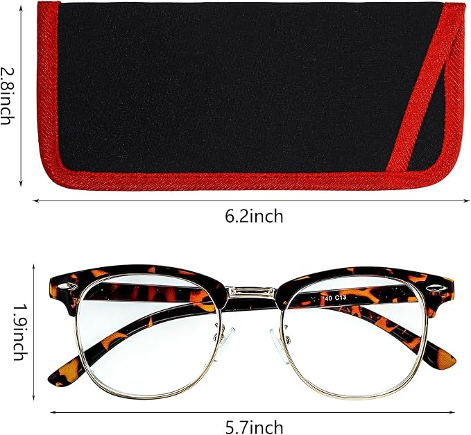 Konohan 12 Pieces Glasses Case Soft Eyeglasses Pouch Portable Eyewear Sunglasses Bag Anti Scratch, 6.1 x 2.76 Inch, 6 Colors