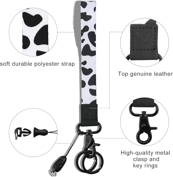 Yiflin Cute Wrist Lanyard for Keys, Keychain, Wallet, Id Holder, Cell Phone, Wristlet Lanyard Key Chain Holder for Women