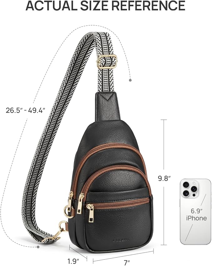 CHOLISS Anti Theft Small Sling Bag for Women and Men RFID Leather Crossbody Bags Fanny Pack Chest Bag Travel Purse Daypacks