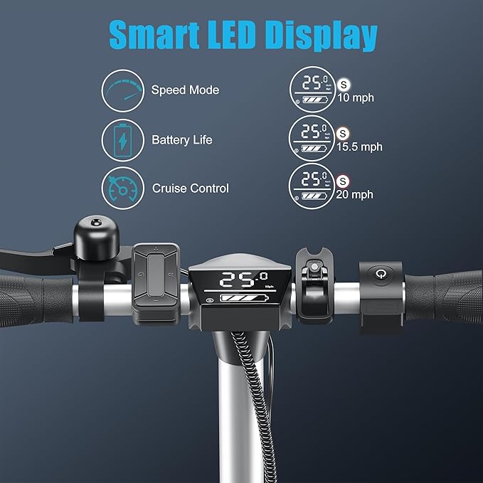 Caroma Electric Scooter with Seat Option,500/350W Motor Up to 25/20 Miles Range & 25/20 MPH Speed,9" Tires,Adjustable Electric Scooter for Adults,Foldable Commuting