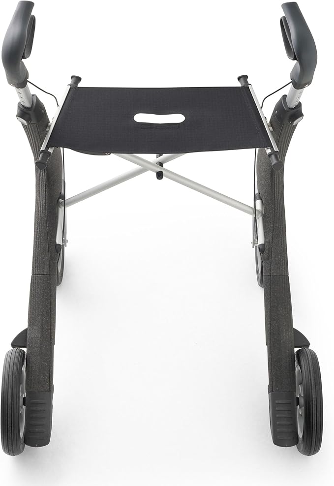 byACRE Nordic Pioneer - Versatile Lightweight Aluminium Rollator - Only 5.9 kg/for Indoor & Outdoor/Easy Folding with Integrated Seat (Granite Black)