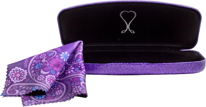 SPUNKYsoul Eye Glasses Case Girl Sparkle Smooth Glitter Hard Shell Eyeglass for Women