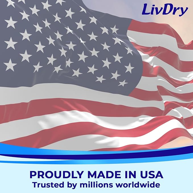 LivDry Adult XXL Incontinence Underwear, Extra Absorbency Adult Diapers, Leak Protection, XX-Large, 12-Pack