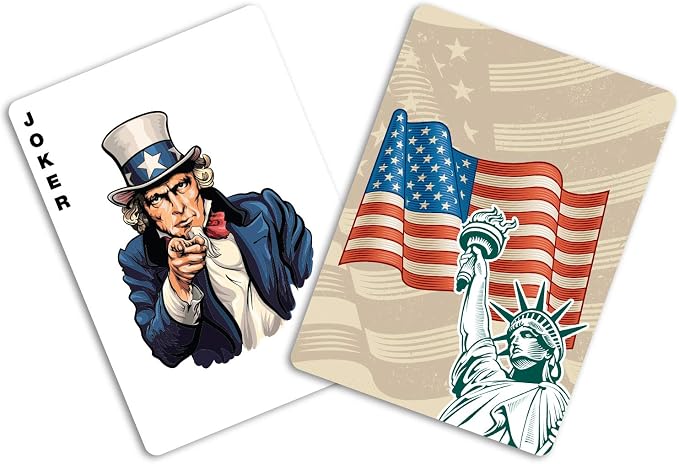 Military Gift Shop Tan American Flag Playing Cards - Patriotic Graphics - Premium Quality - Veteran Gifts for Men or Women | Tan American Flag Cards