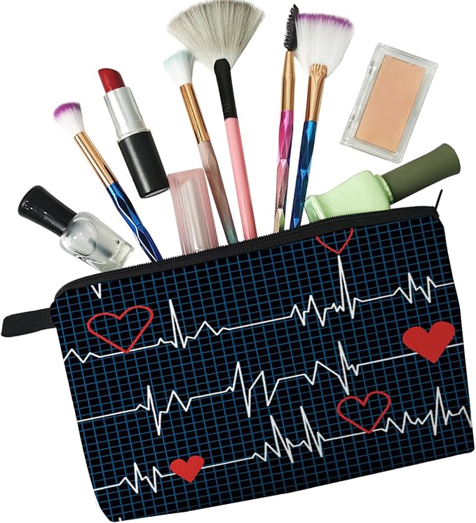 Livel lhood Nurse Cosmetic Bag Cute Makeup Bag for Purse Travel Toiletry Zipper Pouch Graduation Gifts Medical Assistant Makeup Bag for Nurse Women