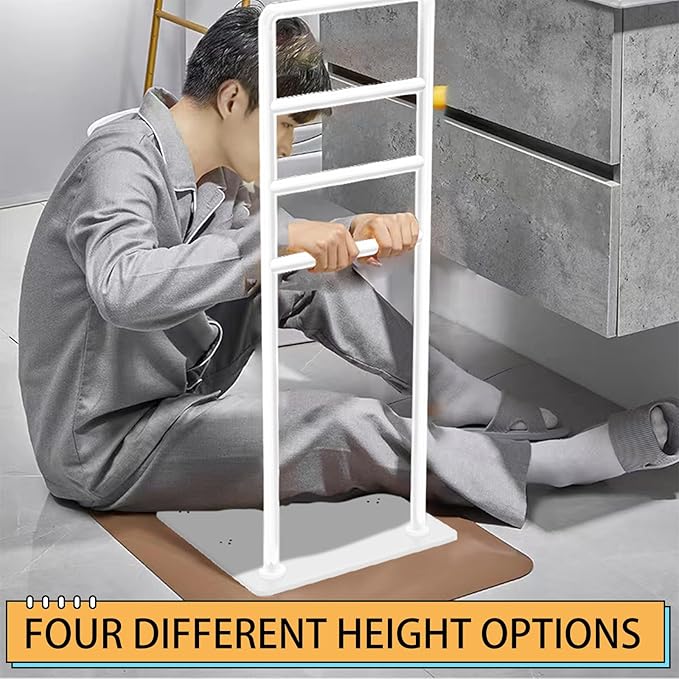 yeezoo Chair & Couch Stand Assist bar, Stand Assist Rail with Non-Slip Covers, Four Heights Heavy Duty Assist bar for Seniors Elderly, Adults and Others who Need Extra Help(Polished White)