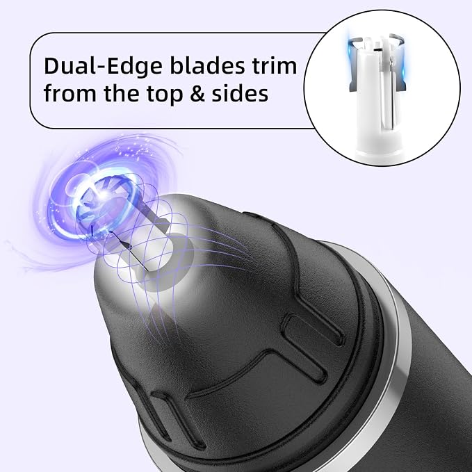 Nose Hair Trimmer Professional Painless Eyebrow Trimmer Powerful Motor and Edge Blades for Smoother Cutting (Black)