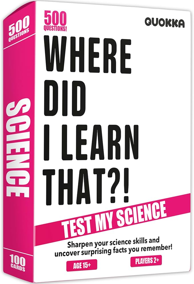 Trivia Card Games for Adults — Family Board Games for Teens and Adults | 500 Science Questions Trivia Cards with Answers – Fun Party Game for Family Game Night