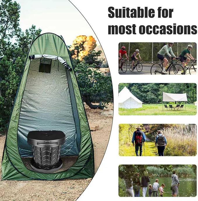 XXL Portable camping Toilet, Foldable and Height Adjustable, Load Capacity 500lbs, with Carrying Handle, Perfect for Camping, Travel & Car Use