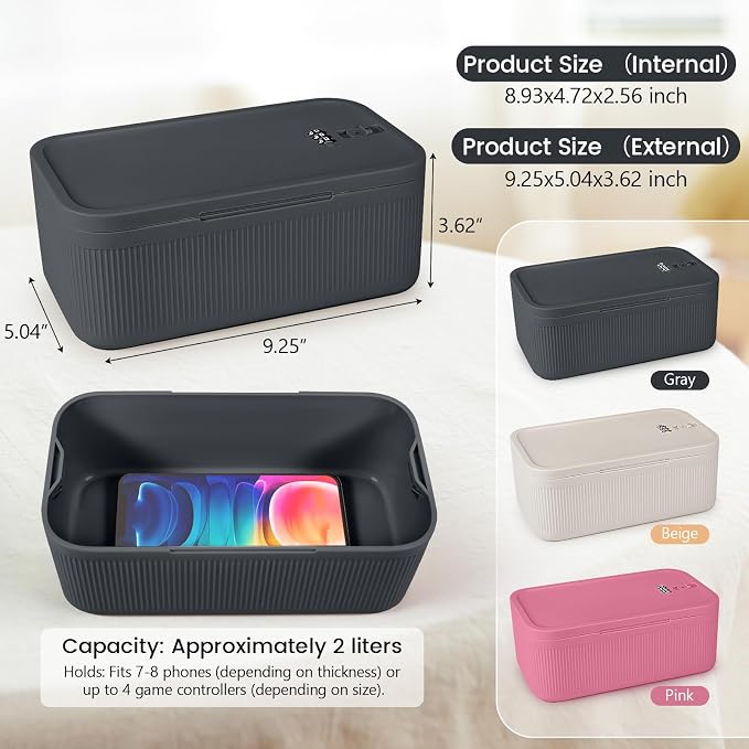 Small Lock Box,Lockable Storage Box with Combination Code for Medication Safe, Medicine Lock Box for Pills/First Aid Kits/Food/Snack Phone Jail,Locked Container for Home/Fridge/Office/School(Grey)