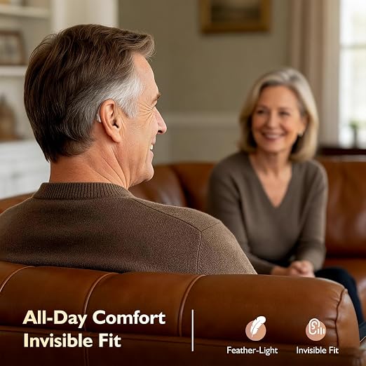 Rechargeable OTC Bluetooth Hearing Aids for Seniors, App Control | Mild to moderate hearing loss, invisible, power with up to 24 hours per charge